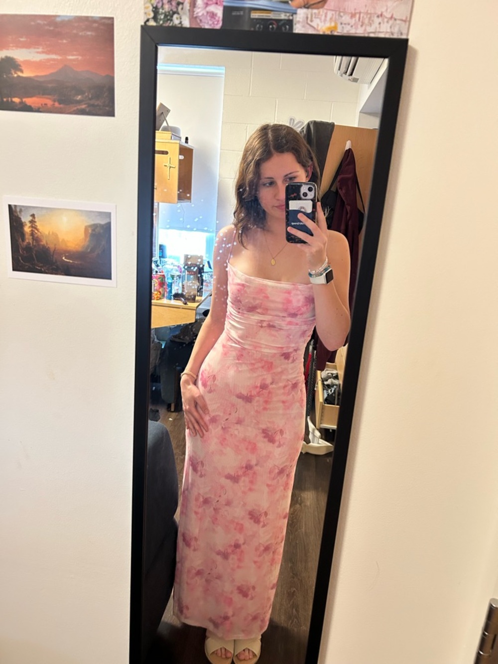 Hello Molly Mesh Maxi Dress Pink Floral - Picture 5 of 5